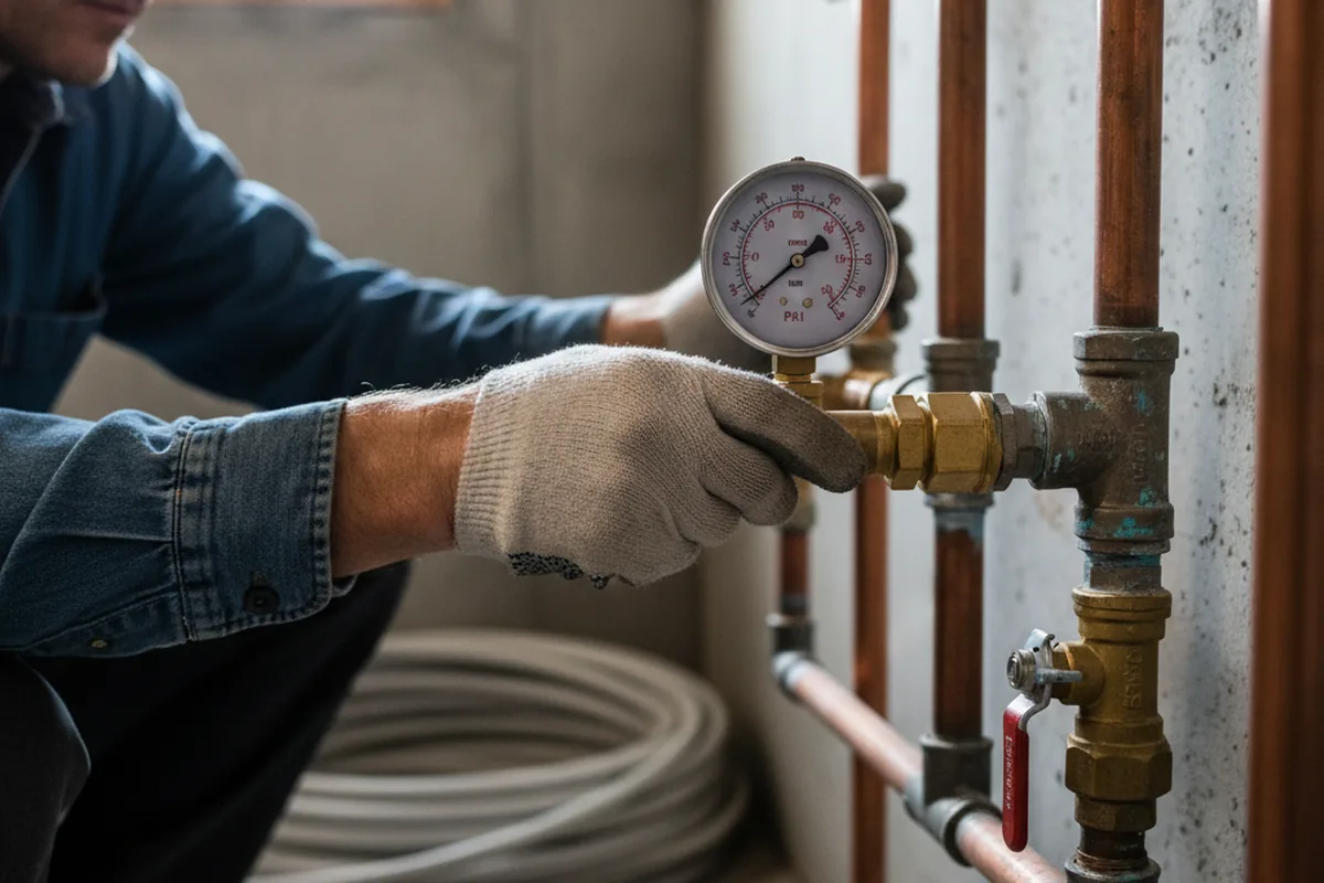 Pressure testing a repaired line during Water Line Repair in West Memphis